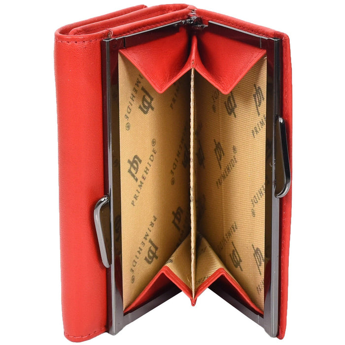 DR687 Women's Soft Leather Trifold Metal Frame Purse 5