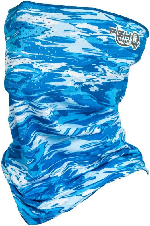 Fish Monkey Performance Face Guard - Blue Water Camo