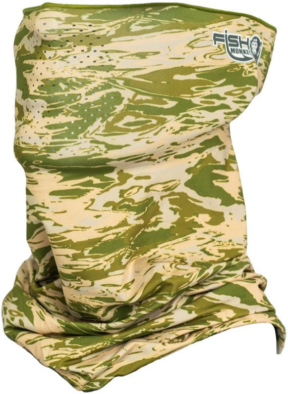 Fish Monkey Performance Face Guard - Green Water Camo