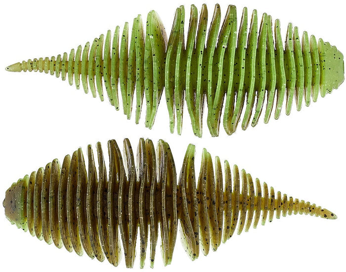 Geecrack Bellows Gill Soft Plastic Creature Bait - 2.8 Inch - Green Pumpkin Chart