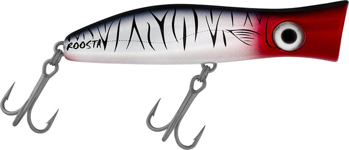 Halco Roosta Popper 105 Topwater Popper - 4.1 Inch - Chrome Tiger