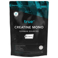 True Creatine Mono 250g resealable pouch – German-sourced Creapure creatine monohydrate powder, neutral taste, dairy & gluten free, Australian brand packaging (True Protein)