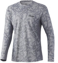 Huk Icon X Running Lakes Tech Long Sleeve Shirt Overcast Grey