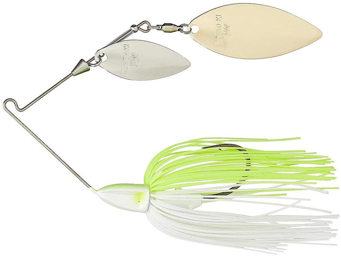 Keitech Tee-Bone Double Willow Spinnerbait - 3/8 oz - White Chartreuse