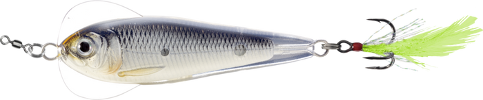 LIVETARGET Flutter Sardine Jigging Spoon - Glow/Black