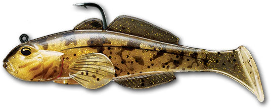 LIVETARGET Goby Paddle Tail Swimbait 3 pack - Natural/Gold