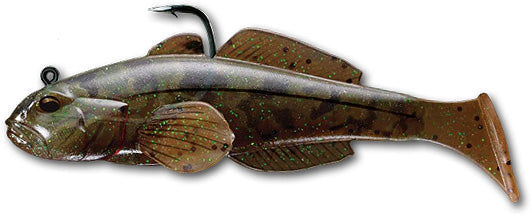 LIVETARGET Goby Paddle Tail Swimbait 3 pack - Brown/Pumpkin