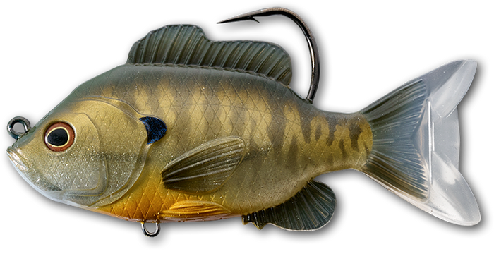 LIVETARGET Sunfish Soft Body Top Hook Swimbait - Bronze Bluegill