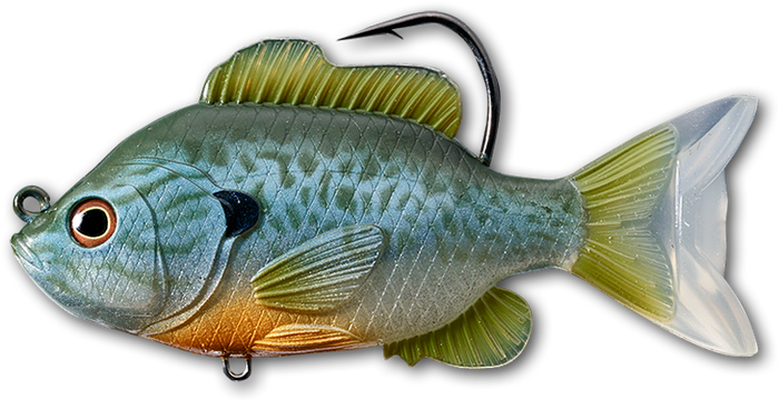 LIVETARGET Sunfish Soft Body Top Hook Swimbait - Natural Blue Pumpkinseed