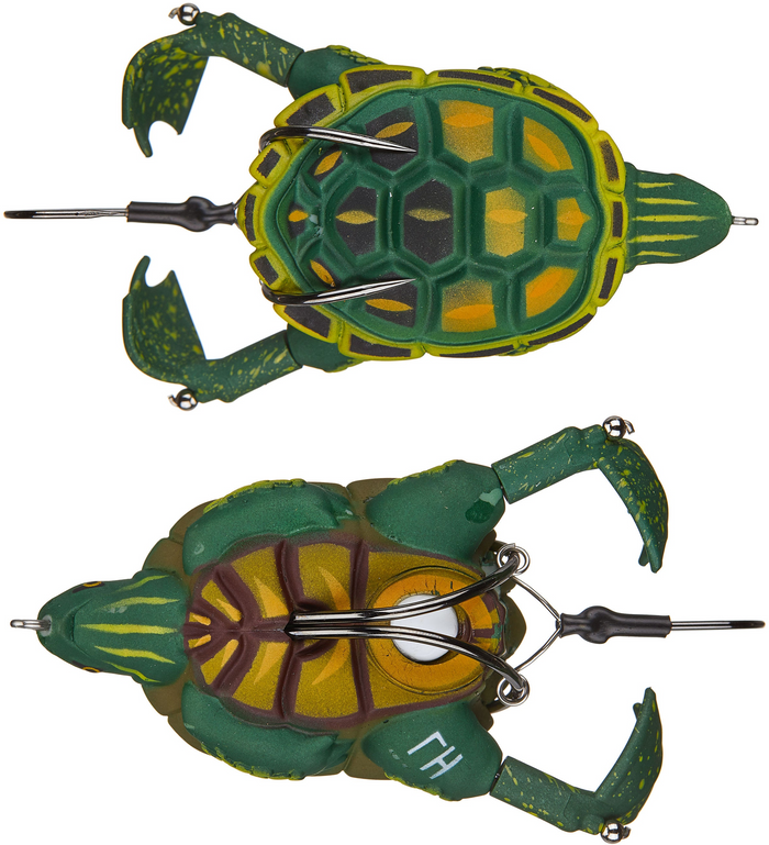 Lunkerhunt Prop Turtle 3 1/2 inch Hollow Topwater Prop Lure - Swamp