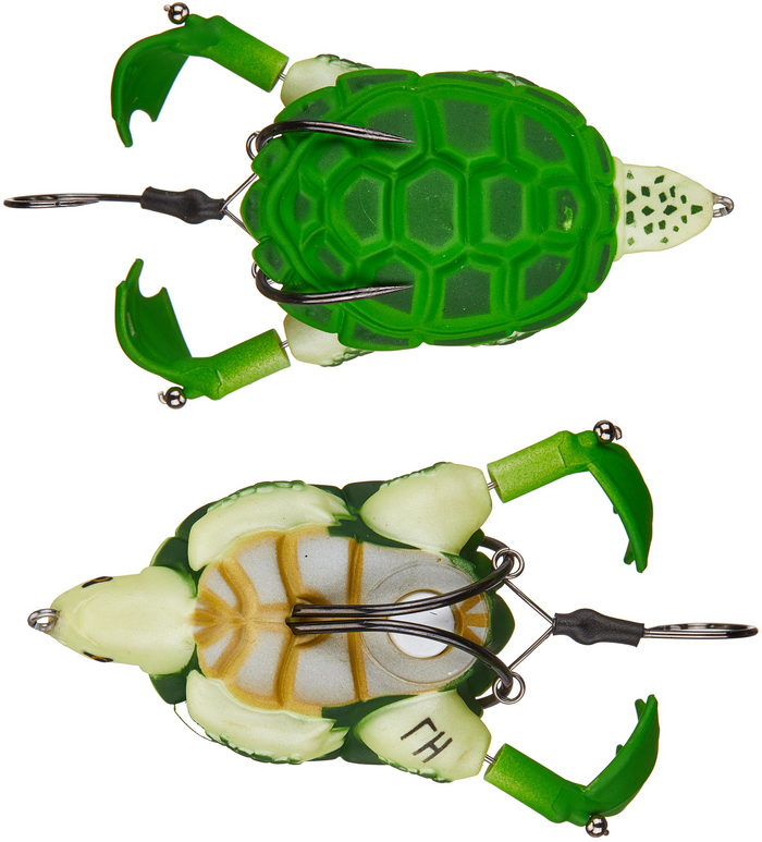 Lunkerhunt Prop Turtle 3 1/2 inch Hollow Topwater Prop Lure - Shamrock
