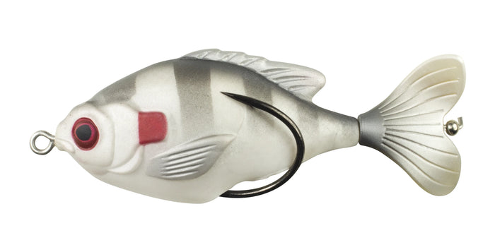 Lunkerhunt Propfish Sunfish 3 1/4 inch Hollow Topwater Prop Lure - Ghost