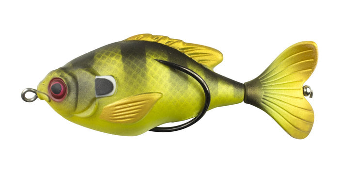 Lunkerhunt Propfish Sunfish 3 1/4 inch Hollow Topwater Prop Lure - Green Sunfish