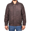 DR107 Men's Leather Classic Blouson Jacket Brown Nubuck 1