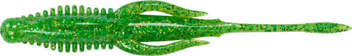 Nories 4.5 Inch Hulabug Bladed Jig Trailer - 5 Pack - Chartreuse Gold Green Flake