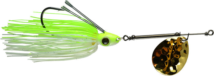 Picasso All Terrain Weedless In Line Spinner - Chartreuse White/Gold blade