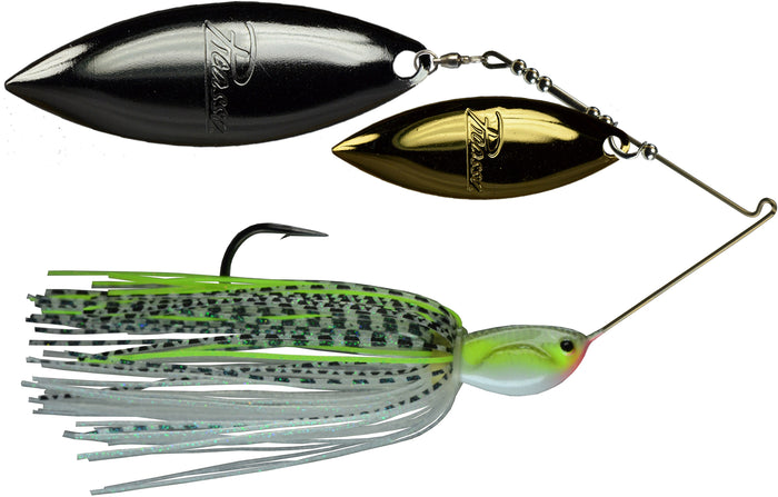 Picasso Spinnerbait Inviz R Wire - Double Willow Blades - Chartreuse Gizzard Shad/Gold/Nickel
