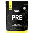 True Protein PRE natural performance pre-workout pouch, Lemon Twist flavor, 300g black resealable bag, clean energy, focus and strength boost, proudly made in Australia