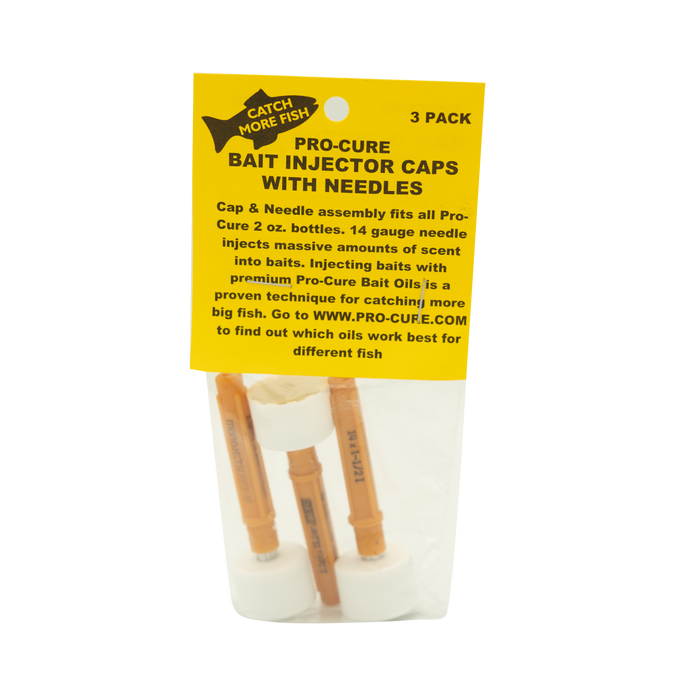 Pro-Cure Bait Injector Needle Caps 3 pack Regular