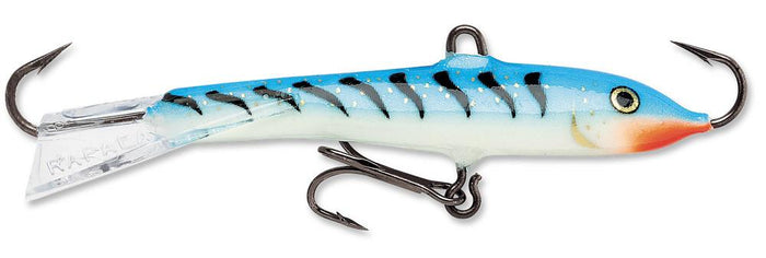Rapala Jigging Rap 2 3/4 inch W7 Ice Jigs - Glow Blue Tiger