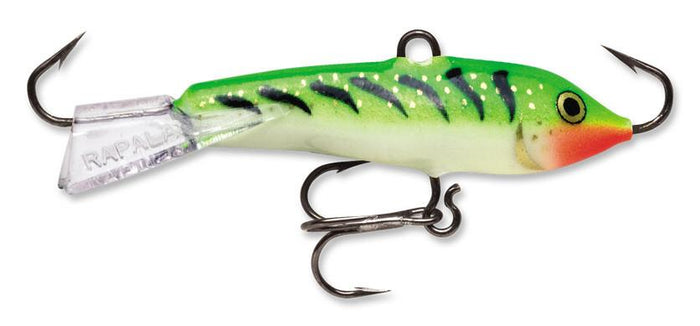 Rapala Jigging Rap 2 inch W5 Ice Jigs - Glow Green Tiger