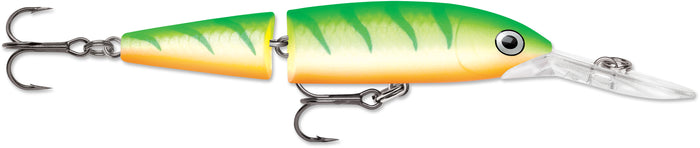 Rapala Jointed Deep Husky Jerk 08 Jerkbait/Trolling Minnow - Green Tiger UV