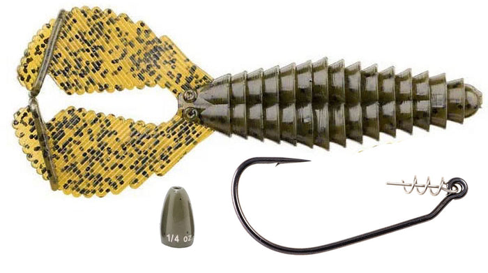 Reaction Innovation Spicy Beaver with Owner 5132 Twistlock 3X Ultimate Flipping Kit - Green Pumpkin