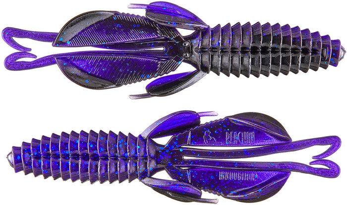 Reaction Innovations Kinky Beaver 5 inch Soft Plastic Creature Bait 7 pack - Black Light