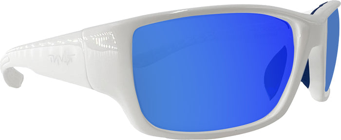 Shiny White / Brown Lens / Freshwater Blue