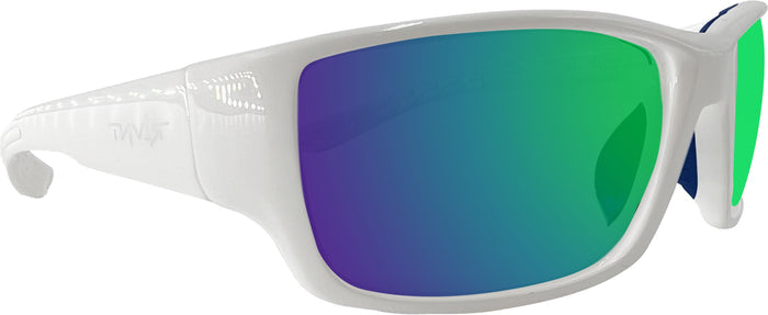 Shiny White / Brown Lens / Freshwater Green