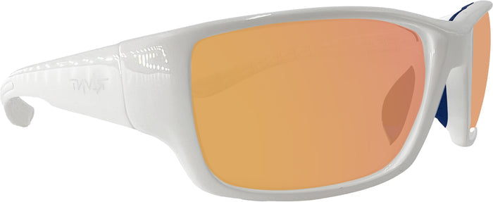 Shiny White / Brown Lens / Freshwater Rose Gold