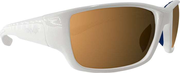 Shiny White / Brown Lens / Hardwater Bronze