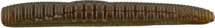Roboworm Ned Worm Stickbait - 4.5 Inch - Green Pumpkin Black Flake