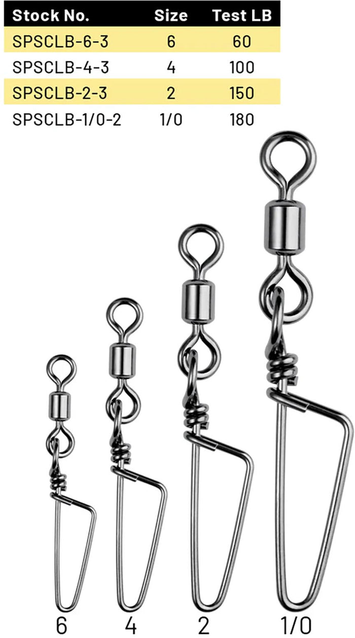 SPRO Power Swivels w/Coastlock Snap & Stainless Steel Line Ties - NSB Finish