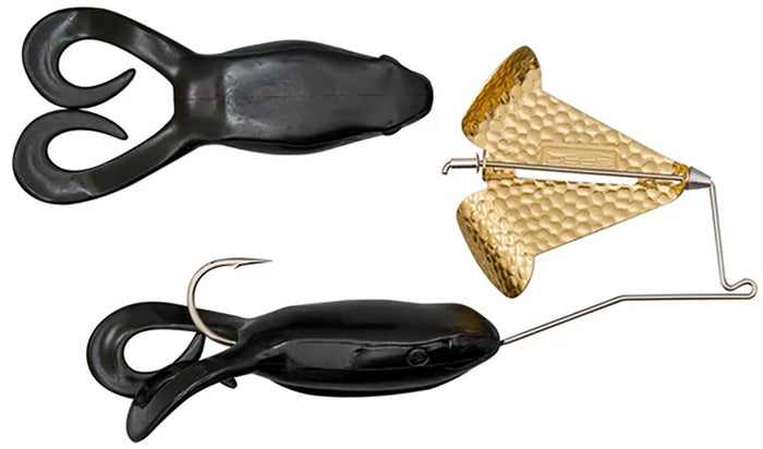 SPRO Squealer Toad Buzzbait - Black Body - Gold Blade - 3/8 oz