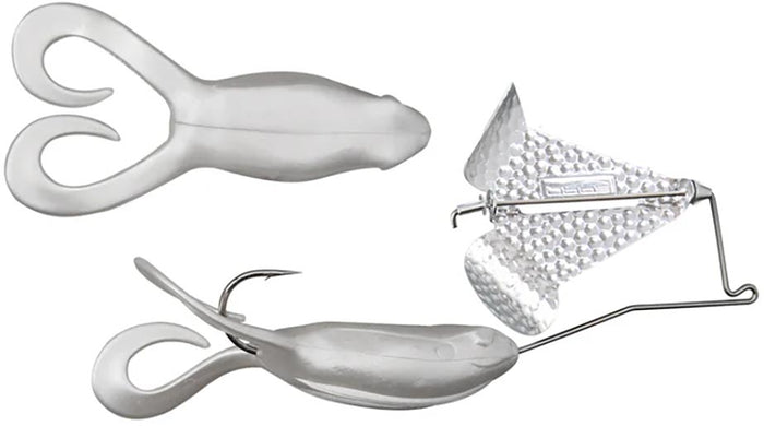 SPRO Squealer Toad Buzzbait - Pearl White Body - Chrome Blade - 3/8 oz