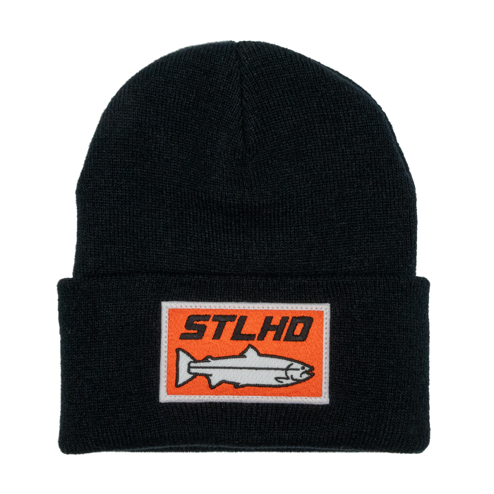 STLHD Knit Beanie Patch Hat - 2 Patch Options Orange