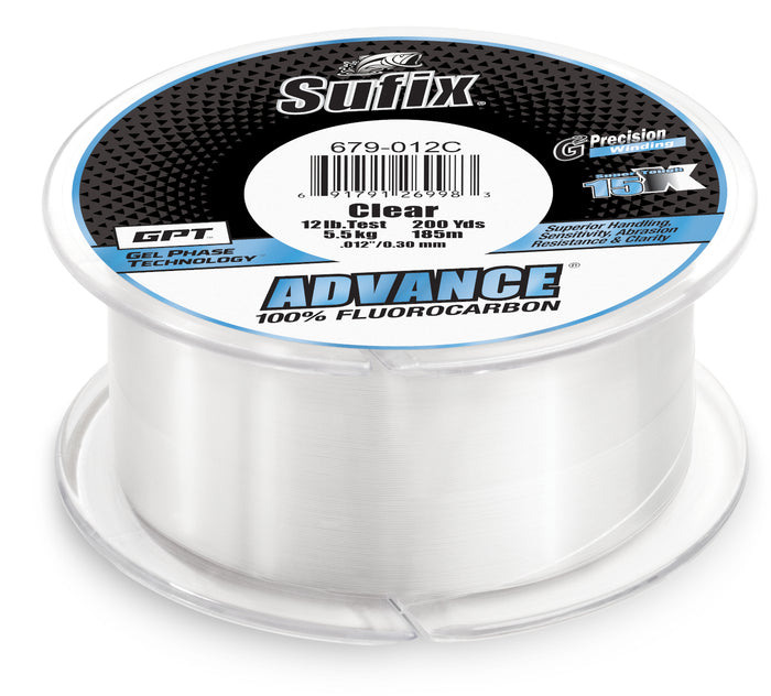 Sufix Advance Fluorocarbon Filler Spool 200 Yards 4 pound