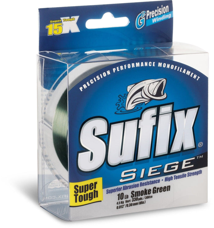 Sufix Siege Smoke Green Monofilament Line 10 pound - 330 yards