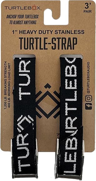 Turtlebox Audio Waterproof Bluetooth Speaker Tie Down Straps - 2 Pack Black