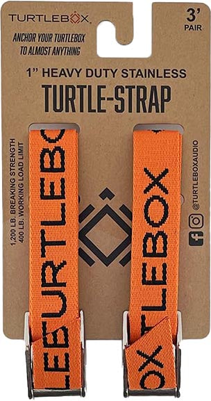 Turtlebox Audio Waterproof Bluetooth Speaker Tie Down Straps - 2 Pack - Blaze Orange