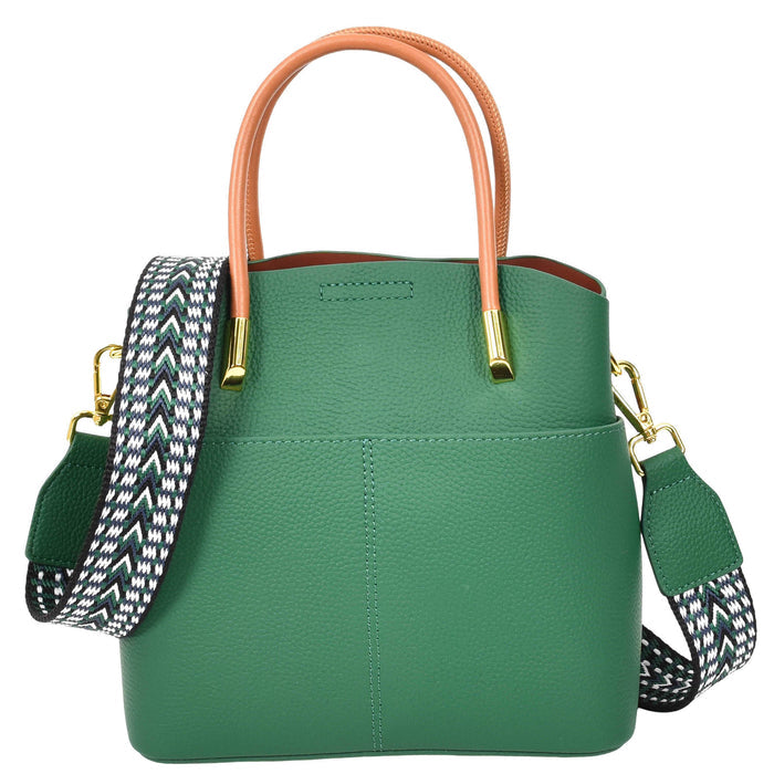 Winnipeg Women Leather Top Handle Shoulder Bag Green-8