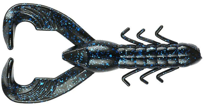 YUM Christie Craw 3 1/2 inch Soft Plastic Craw Bulk 30 pack - Black Blue Flake