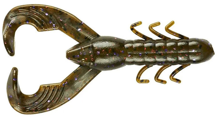 YUM Christie Craw 3 1/2 inch Soft Plastic Craw Bulk 30 pack - Green Pumpkin Purple Flake