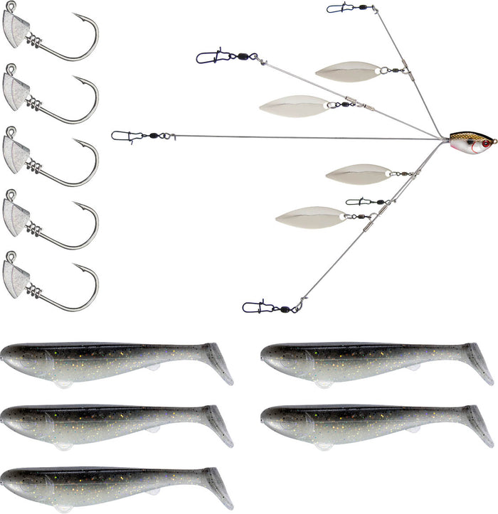 YUM Scottsboro Kit YUMbrella Flash Mob Jr. 3 inch Swimbait Kit - Rainbow Shad