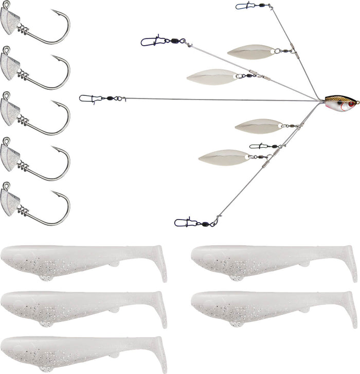 YUM Scottsboro Kit YUMbrella Flash Mob Jr. 3 inch Swimbait Kit - Sight Minnow