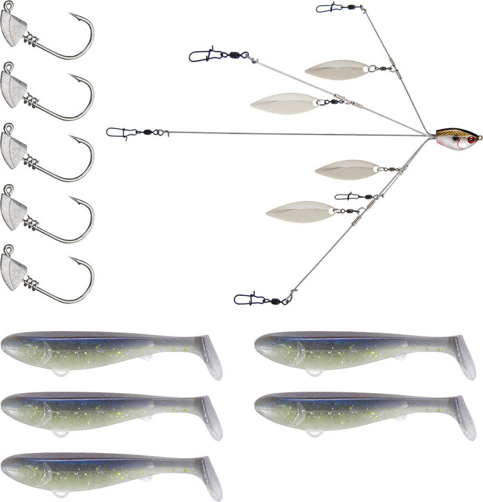 YUM Scottsboro Kit YUMbrella Flash Mob Jr. 3.5 inch Swimbait Kit - Sexy Shad