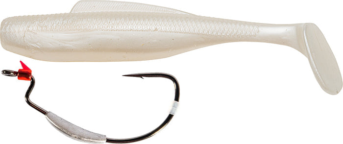 Z-Man 5 Inch DieZel MinnowZ & ZWG Weighted Swimbait Hook Combo - Pearl