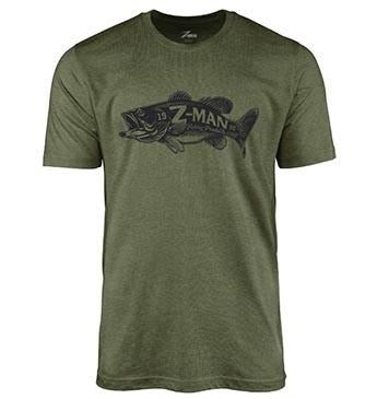 Z-Man Bad Azz Bass TeeZ Short Sleeve T-Shirt Military Green