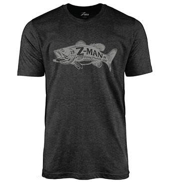 Z-Man Bad Azz Bass TeeZ Short Sleeve T-Shirt - Charcoal Gray